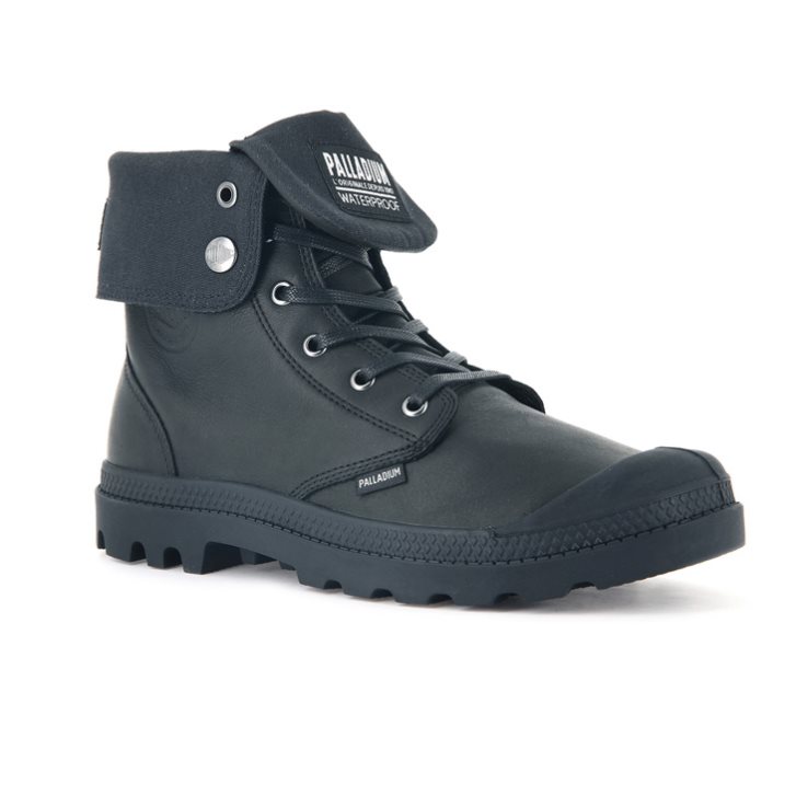 Palladium Baggy Leather ESS WP Stiefel Herren Schwarz | CH-1UEK6