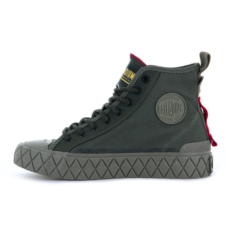 Palladium Palla Ace Supply Mid High Tops Sneaker Herren Olivgrün | CH-9MLD0
