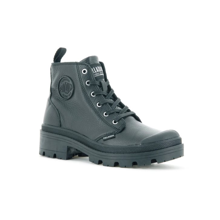 Palladium Pallabase Leather Stiefel Damen Schwarz | CH-0CWZ5