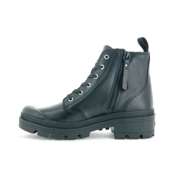 Palladium Pallabase Leather Stiefel Damen Schwarz | CH-0CWZ5