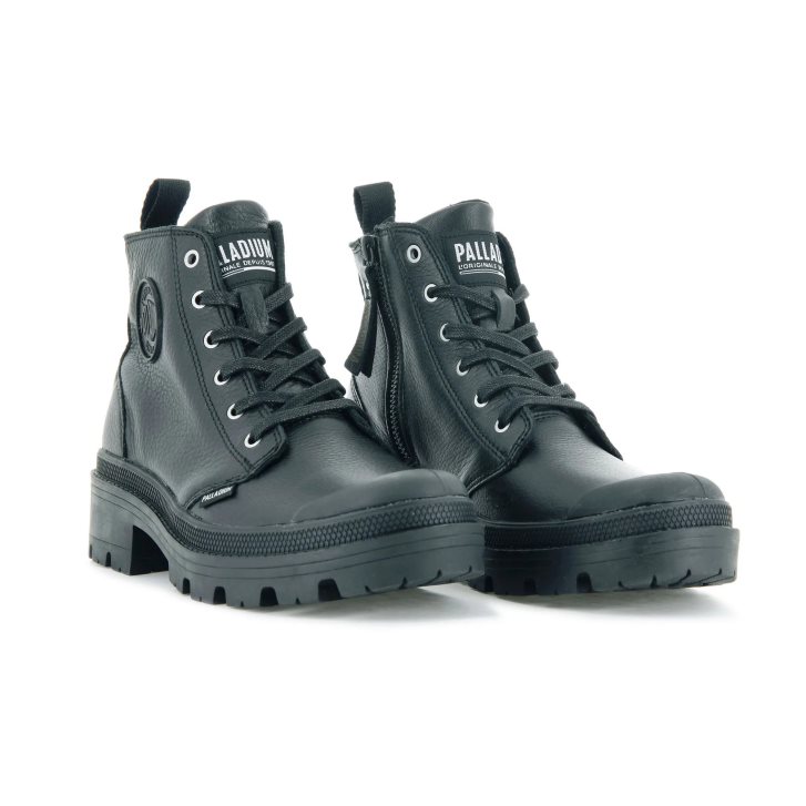 Palladium Pallabase Leather Stiefel Damen Schwarz | CH-0CWZ5