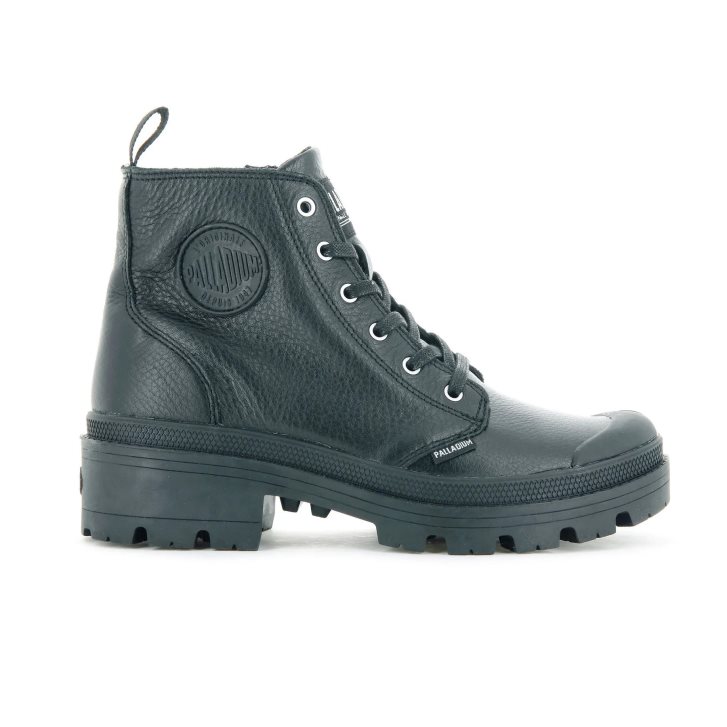 Palladium Pallabase Leather Stiefel Damen Schwarz | CH-0CWZ5