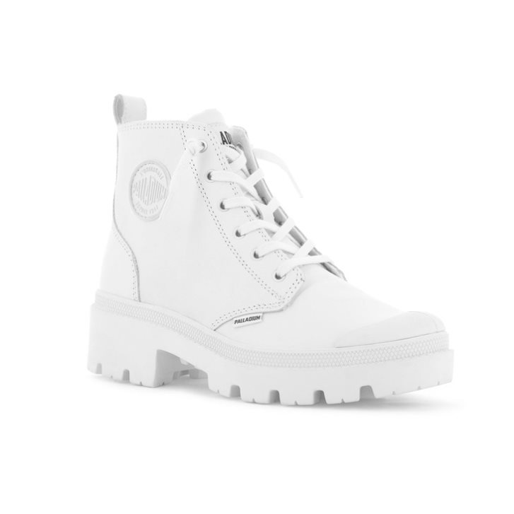 Palladium Pallabase Leather Stiefel Damen Weiß | CH-3YGC6