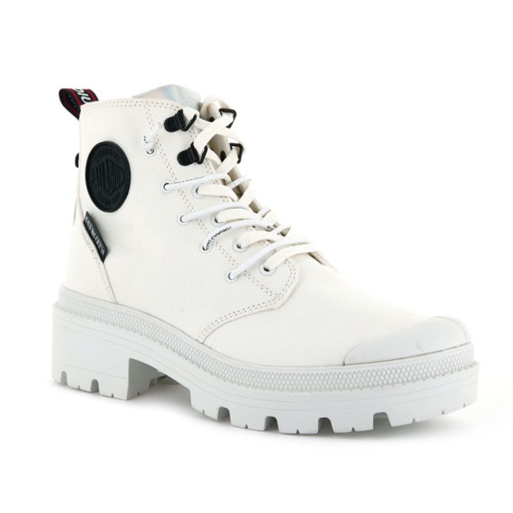 Palladium Pallabase Metro Stiefel Damen Weiß | CH-5ULV8