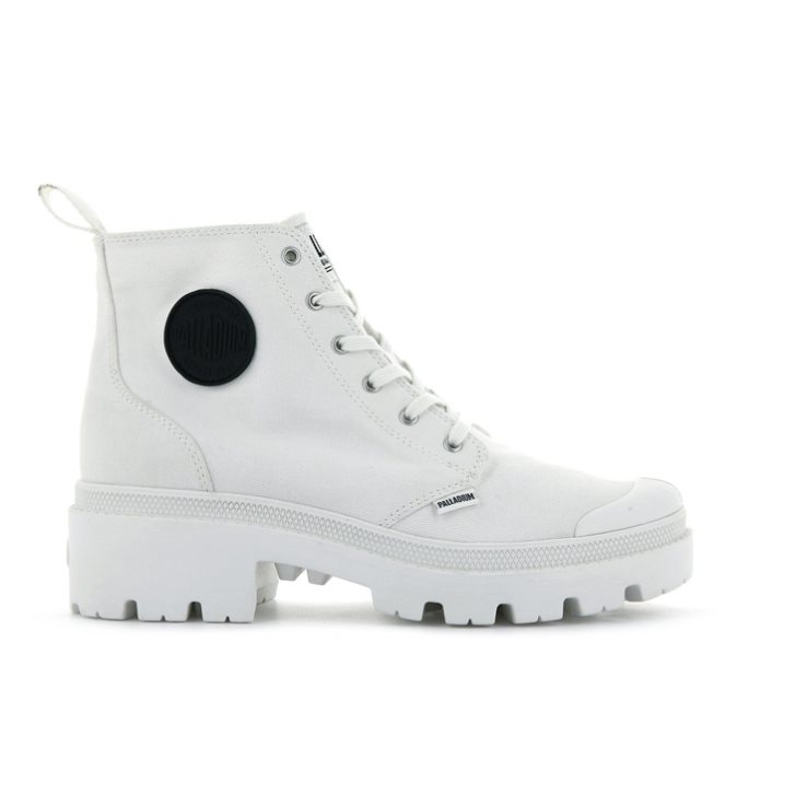 Palladium Pallabase Twill Stiefel Damen Weiß | CH-0LGT7