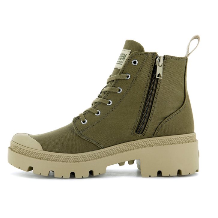 Palladium Pallabase Twill Stiefel Damen Olivgrün | CH-1CMP7