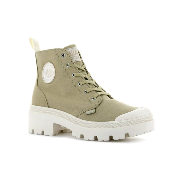 Palladium Pallabase Twill Stiefel Damen Olivgrün | CH-5QRV1