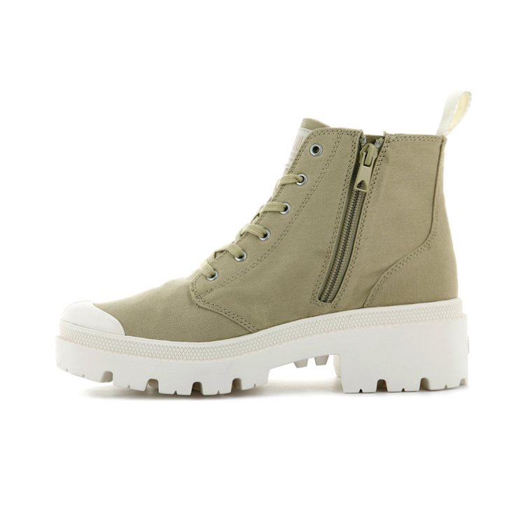 Palladium Pallabase Twill Stiefel Damen Olivgrün | CH-5QRV1