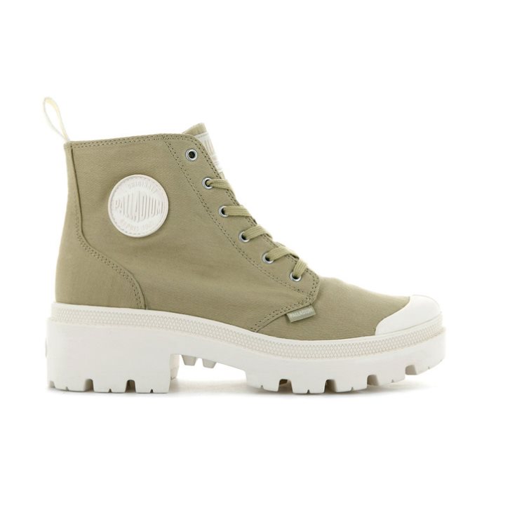 Palladium Pallabase Twill Stiefel Damen Olivgrün | CH-5QRV1