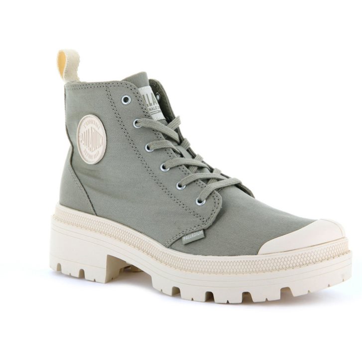 Palladium Pallabase Twill Stiefel Damen Grün | CH-8YCW1