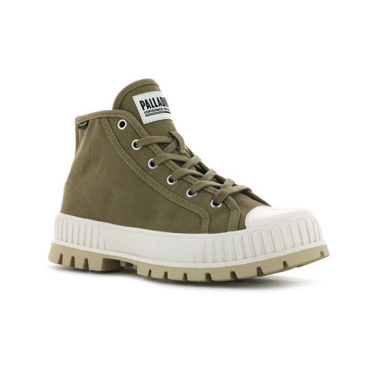 Palladium Pallashock Mid OG High Tops Sneaker Damen Olivgrün | CH-3KXQ2