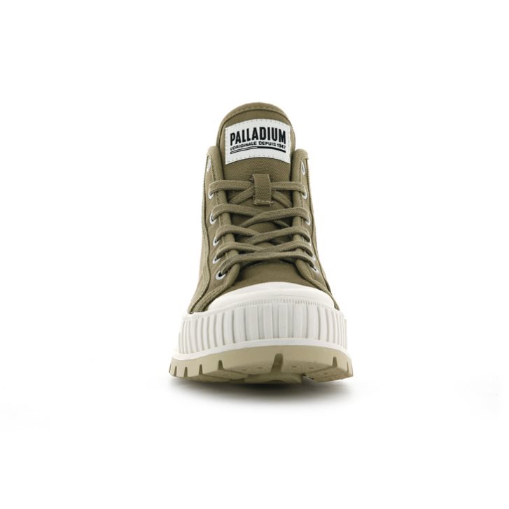 Palladium Pallashock Mid OG High Tops Sneaker Damen Olivgrün | CH-3KXQ2