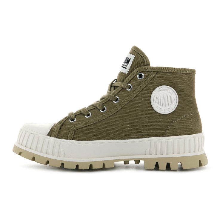 Palladium Pallashock Mid OG High Tops Sneaker Damen Olivgrün | CH-3KXQ2