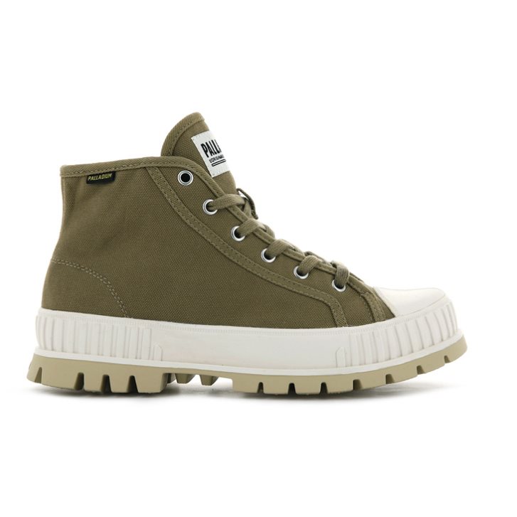 Palladium Pallashock Mid OG High Tops Sneaker Damen Olivgrün | CH-3KXQ2