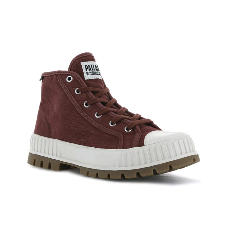 Palladium Pallashock Mid OG High Tops Sneaker Damen Bordeaux | CH-3NHK9
