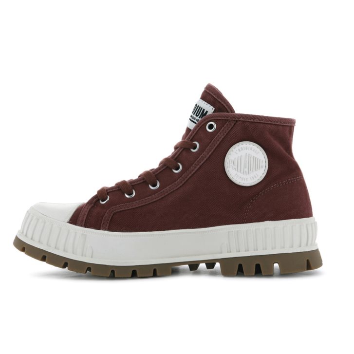 Palladium Pallashock Mid OG High Tops Sneaker Damen Bordeaux | CH-3NHK9