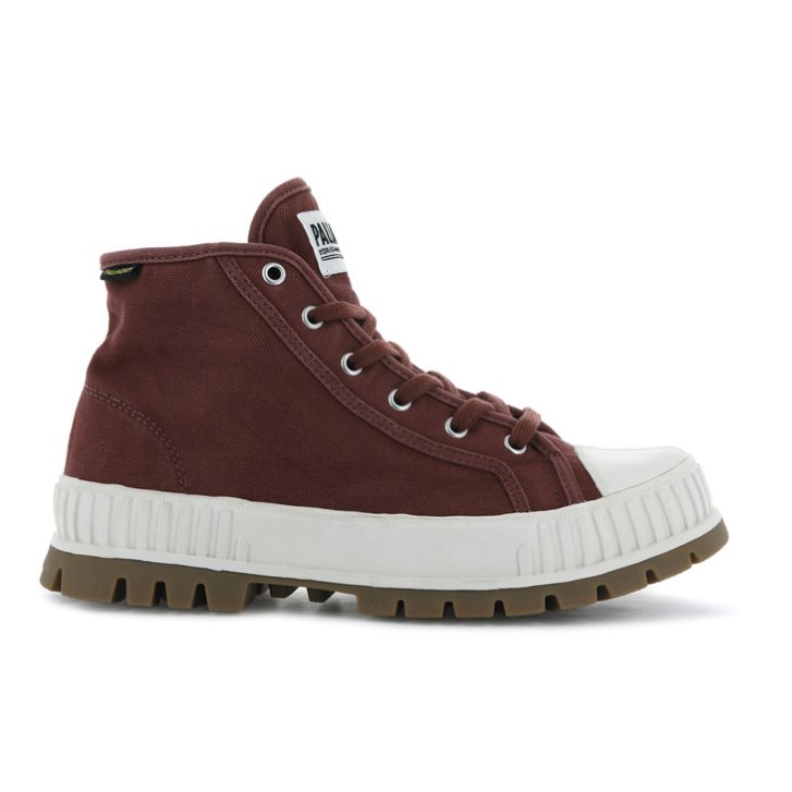 Palladium Pallashock Mid OG High Tops Sneaker Damen Bordeaux | CH-3NHK9