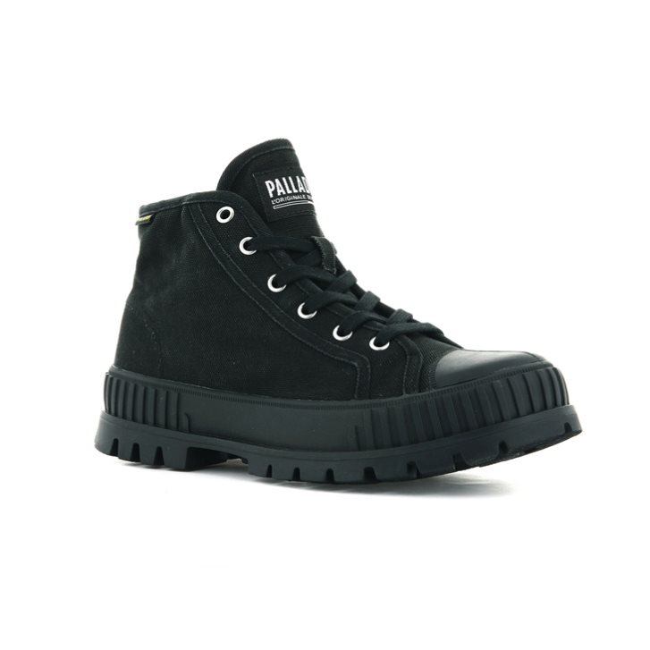 Palladium Pallashock Mid OG High Tops Sneaker Damen Schwarz | CH-8QWA4