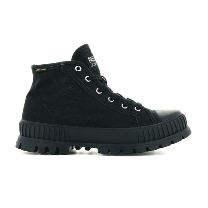 Palladium Pallashock Mid OG High Tops Sneaker Damen Schwarz | CH-8QWA4