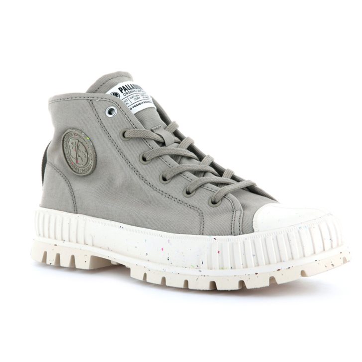 Palladium Pallashock Mid Organic Stiefel Herren Hellgrau | CH-9DPU3