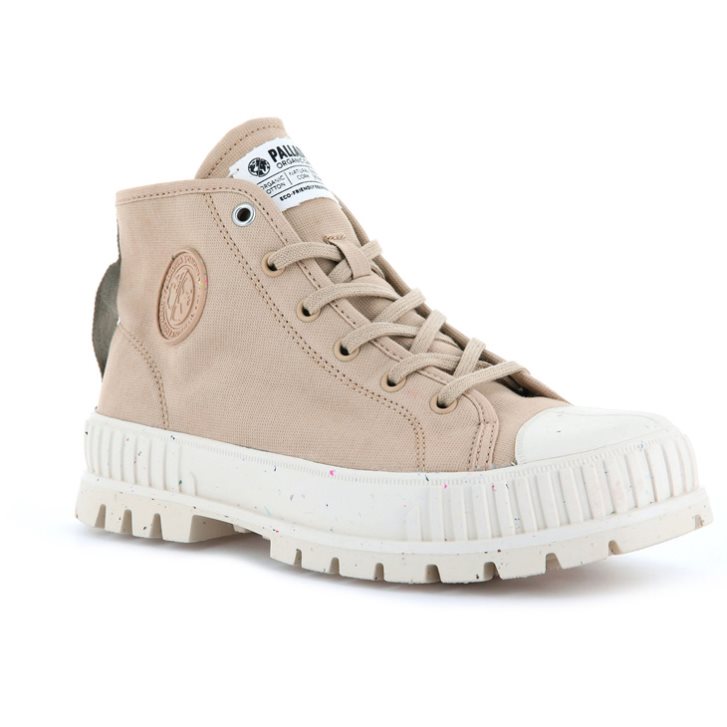 Palladium Pallashock Mid Organic Stiefel Herren Beige | CH-9FUP2