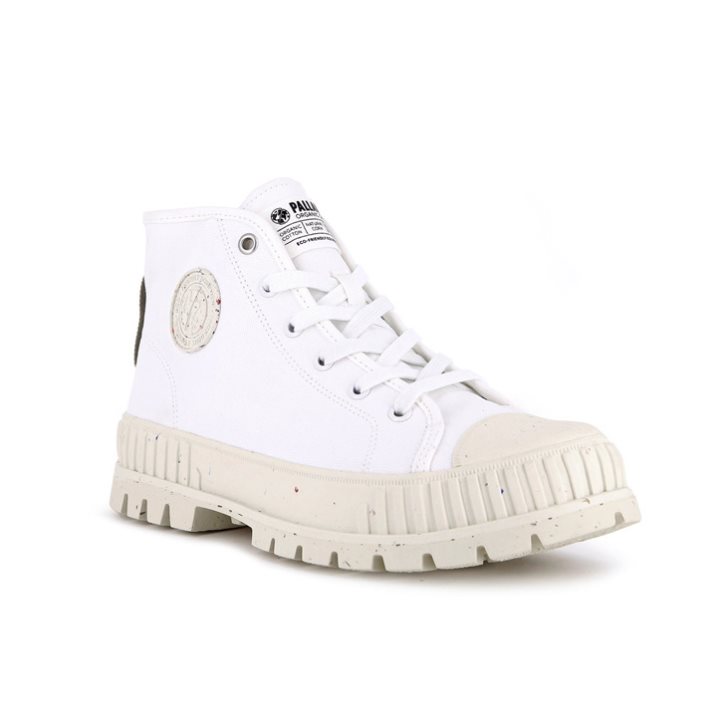 Palladium Pallashock Mid Organic Stiefel Herren Weiß | CH-9MJG1