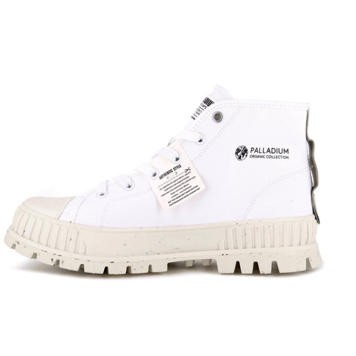 Palladium Pallashock Mid Organic Stiefel Herren Weiß | CH-9MJG1