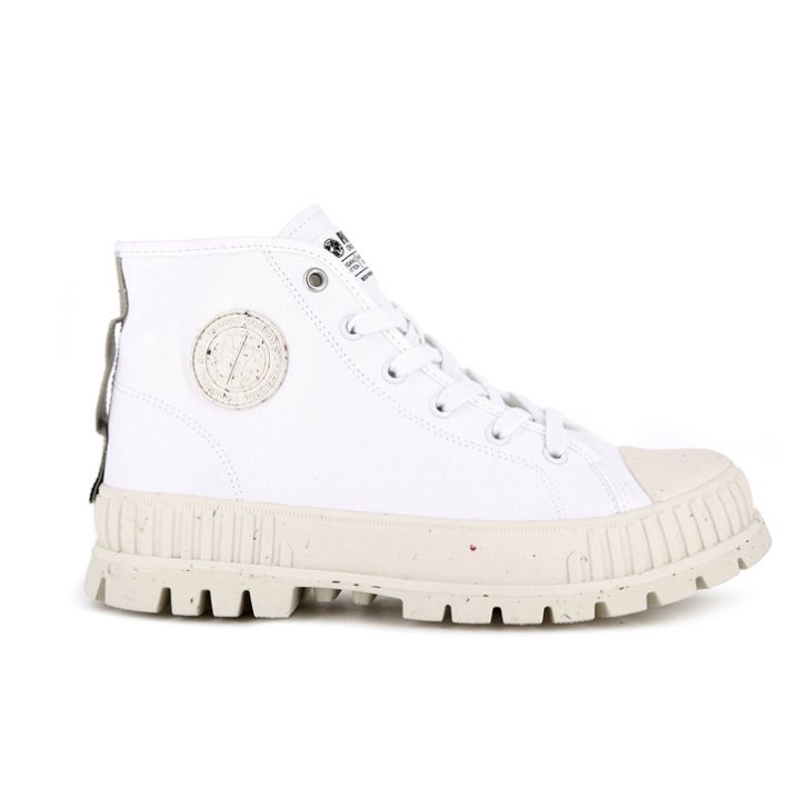 Palladium Pallashock Mid Organic Stiefel Herren Weiß | CH-9MJG1