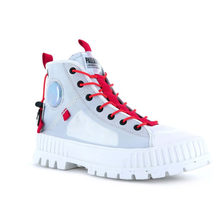 Palladium Pallashock Mid Ticket To Earth Stiefel Damen Hellblau | CH-8WGQ3