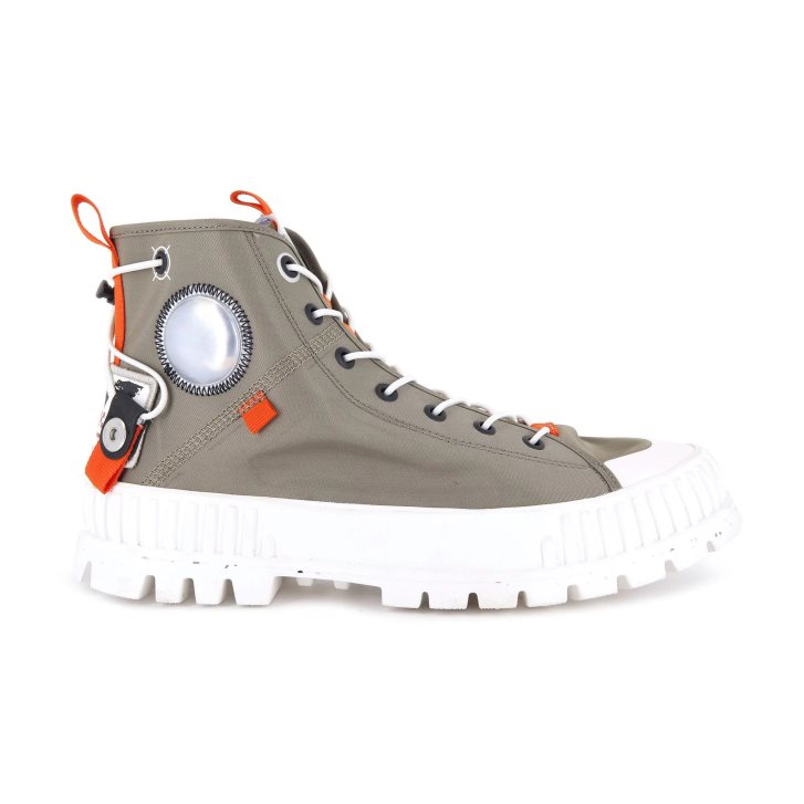 Palladium Pallashock Mid Ticket To Earth Stiefel Herren Olivgrün | CH-8XMB4
