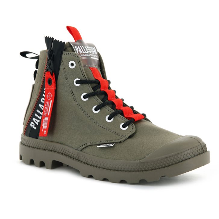 Palladium Pampa Hi Ticket To Earth Stiefel Herren Olivgrün | CH-1QMV4