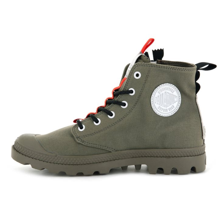 Palladium Pampa Hi Ticket To Earth Stiefel Damen Olivgrün | CH-6ZTM9