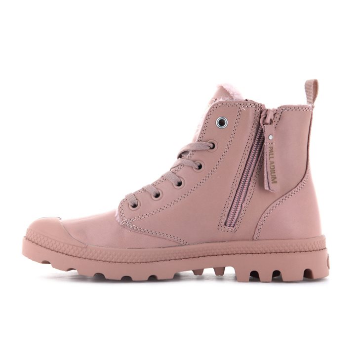 Palladium Pampa Hi Zip Leather S Stiefel Damen Rosa | CH-5YON7