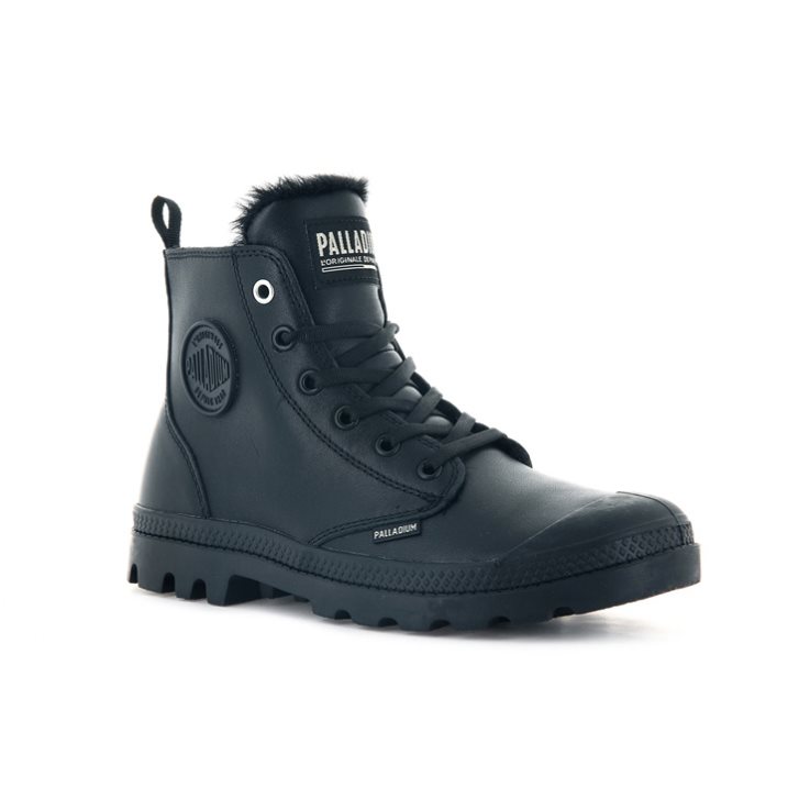 Palladium Pampa Hi Zip Leather S Stiefel Damen Schwarz | CH-7GKB0