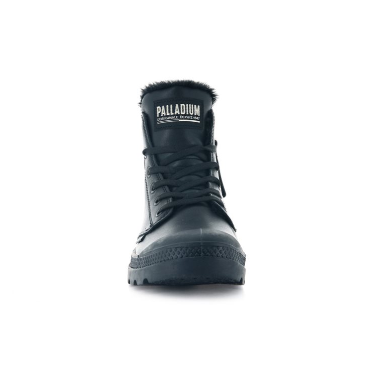 Palladium Pampa Hi Zip Leather S Stiefel Damen Schwarz | CH-7GKB0