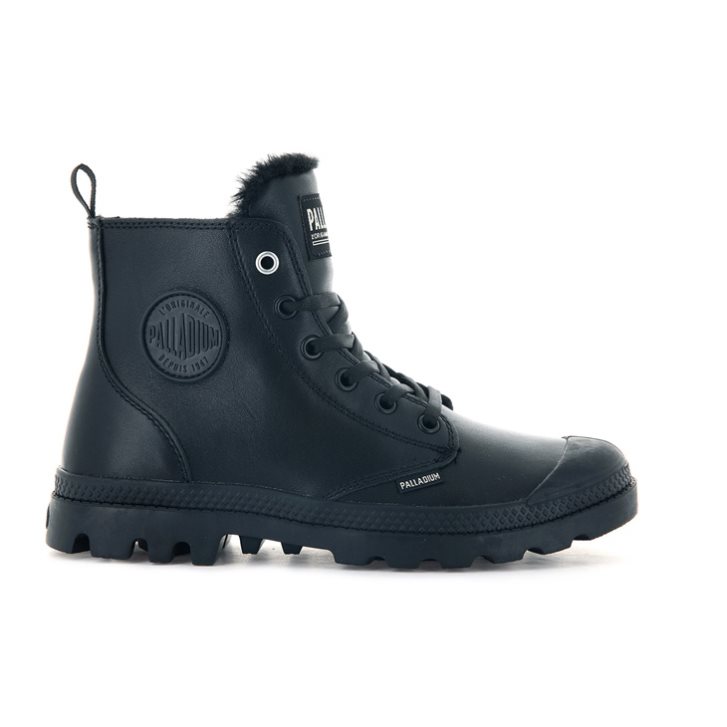 Palladium Pampa Hi Zip Leather S Stiefel Damen Schwarz | CH-7GKB0