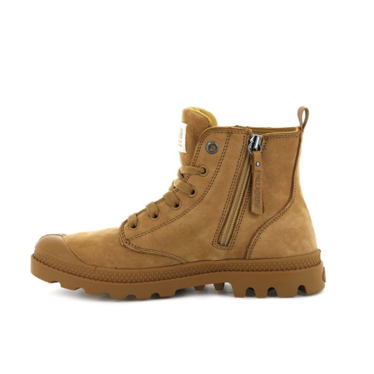 Palladium Pampa Hi Zip Nubuck Stiefel Damen Braun | CH-1CVK4