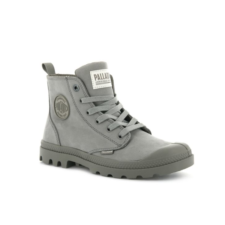 Palladium Pampa Hi Zip Nubuck Stiefel Damen Grau | CH-1SWM4