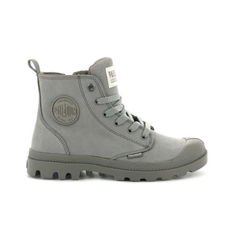 Palladium Pampa Hi Zip Nubuck Stiefel Damen Grau | CH-1SWM4