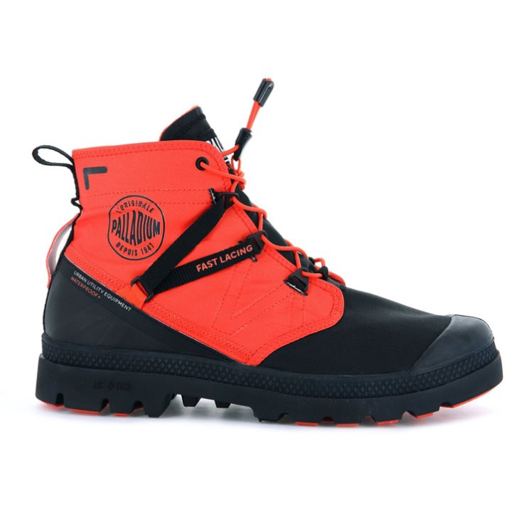 Palladium Pampa Travel Lite+ Wasserdichte Stiefel Damen Schwarz Orange | CH-5WSA6