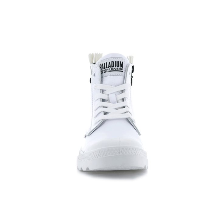 Palladium Pampa Ubn Zips Leather Stiefel Damen Weiß | CH-3GMO8