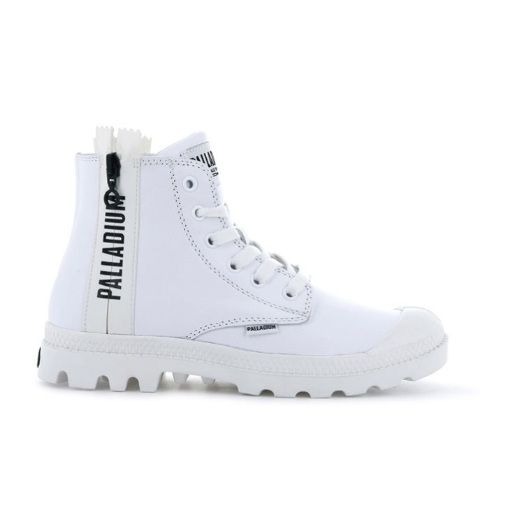 Palladium Pampa Ubn Zips Leather Stiefel Damen Weiß | CH-3GMO8