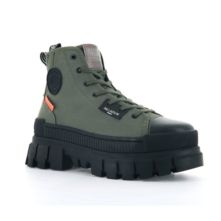 Palladium Revolt Hi TX Plateauschuhe Damen Olivgrün | CH-0VBN5