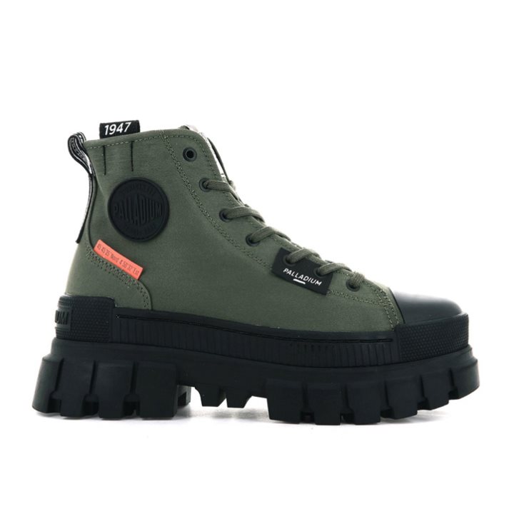 Palladium Revolt Hi TX Plateauschuhe Damen Olivgrün | CH-0VBN5