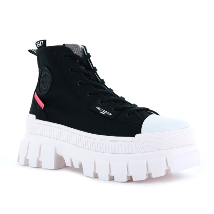 Palladium Revolt Hi TX Plateauschuhe Damen Schwarz Weiß | CH-4YDK5
