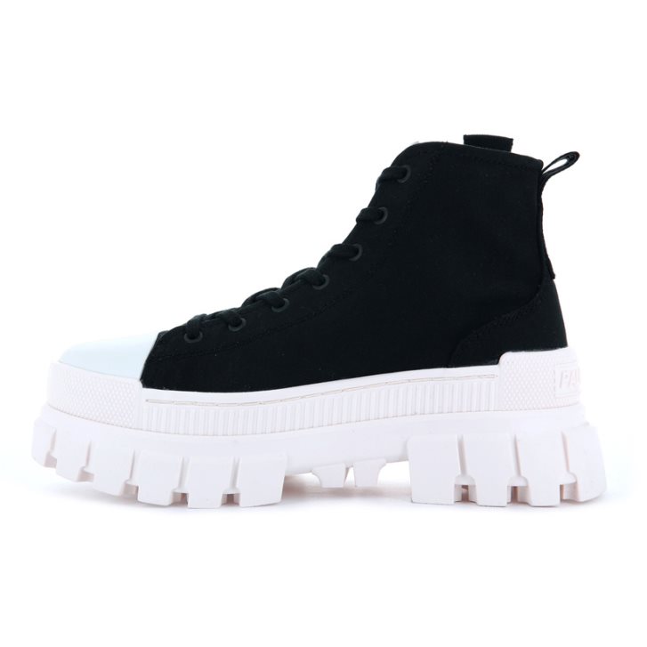 Palladium Revolt Hi TX Plateauschuhe Damen Schwarz Weiß | CH-4YDK5