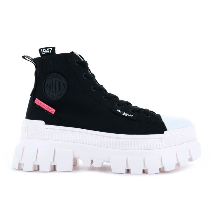 Palladium Revolt Hi TX Plateauschuhe Damen Schwarz Weiß | CH-4YDK5