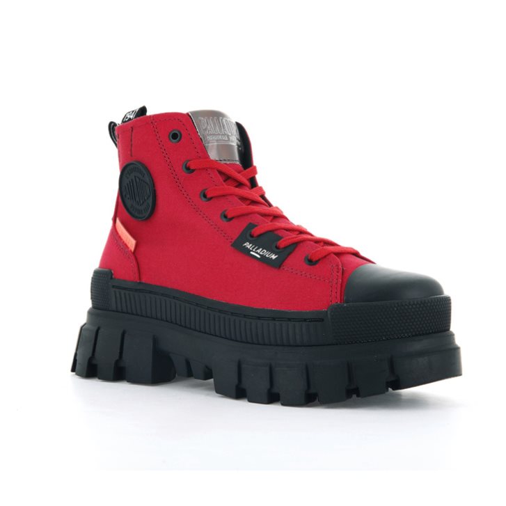 Palladium Revolt Hi TX Plateauschuhe Damen Rot | CH-8YTA3