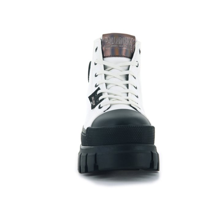 Palladium Revolt Hi TX Plateauschuhe Damen Weiß Schwarz | CH-9HER7