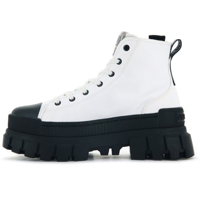 Palladium Revolt Hi TX Plateauschuhe Damen Weiß Schwarz | CH-9HER7